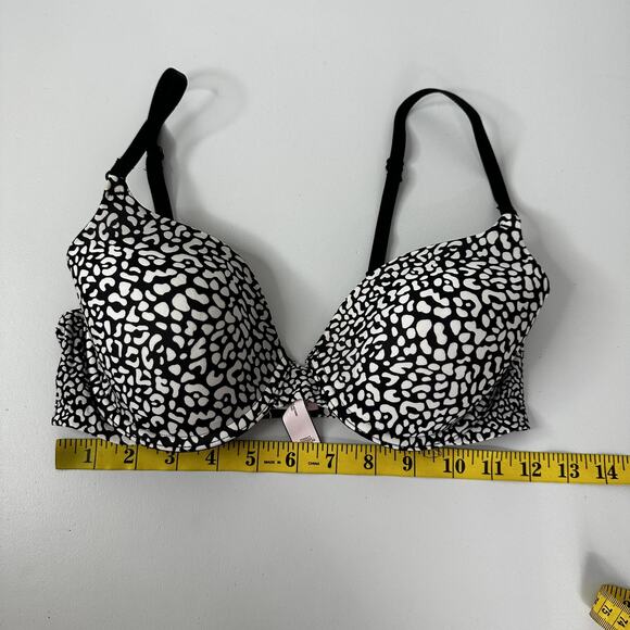 Victoria Secret Perfect Coverage Bra Womens 34C Black Animal Print Underwire - Picture 8 of 10